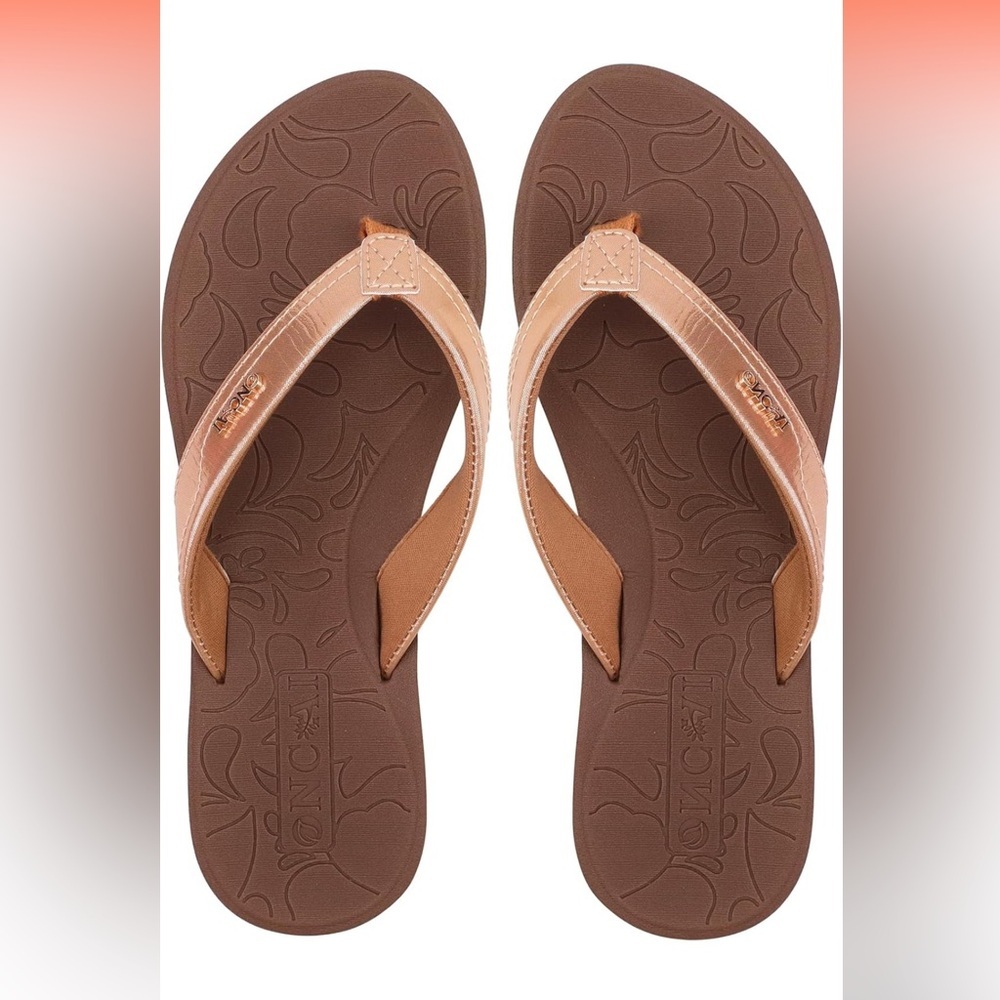 3/$20 Oncai Brown Flip Flops